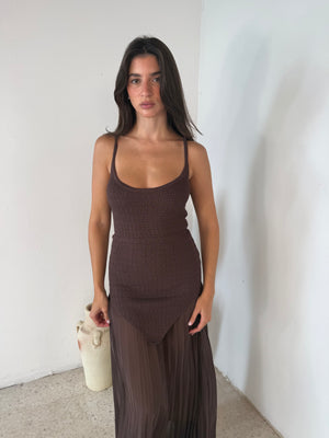 Sheer Bottom Maxi Dress
