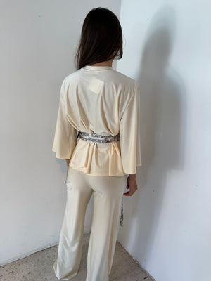 Butter Top & Wide Leg Pants with Scarf