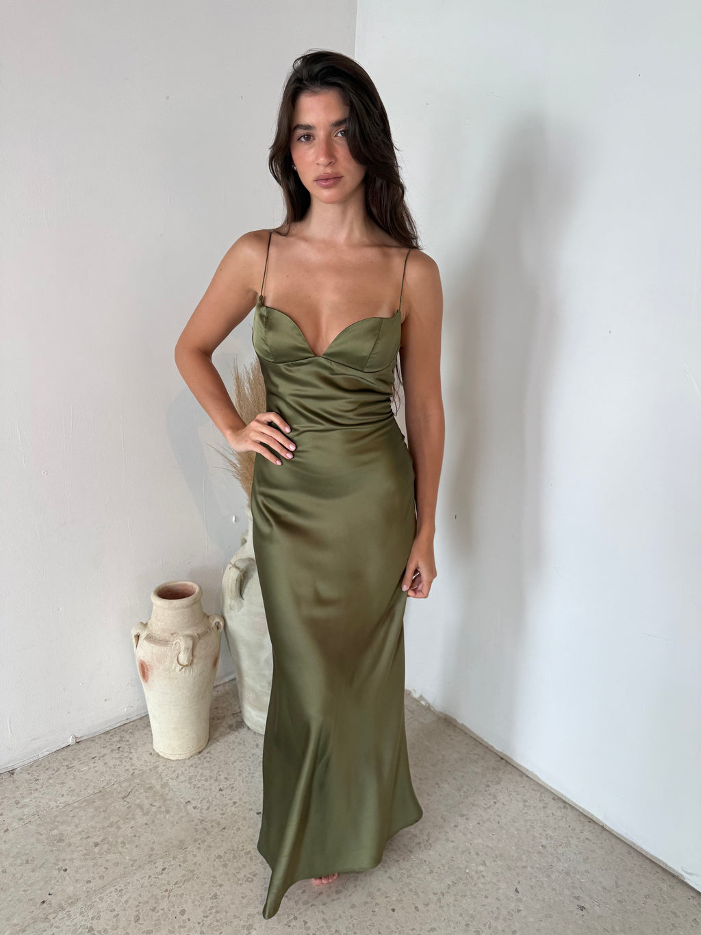 Satin Sweetheart Maxi Dress
