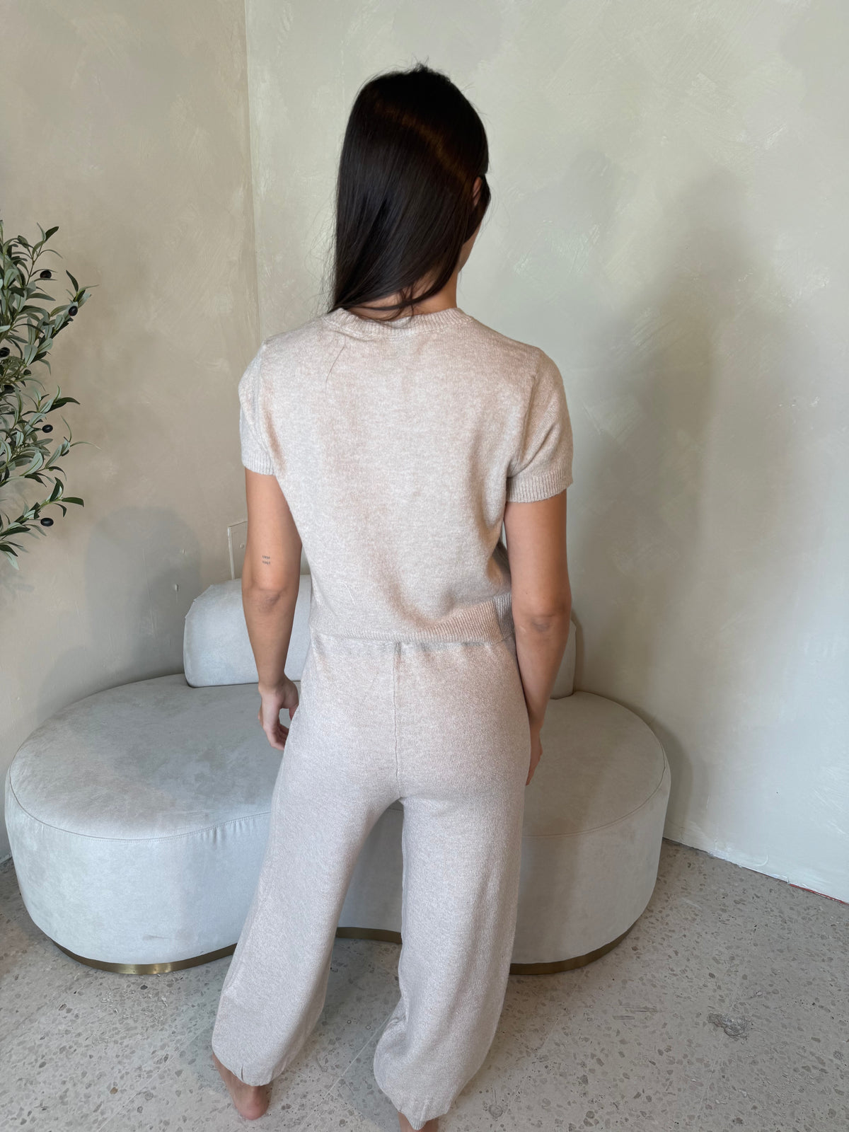 Taupe Top & Jogger Pants Set