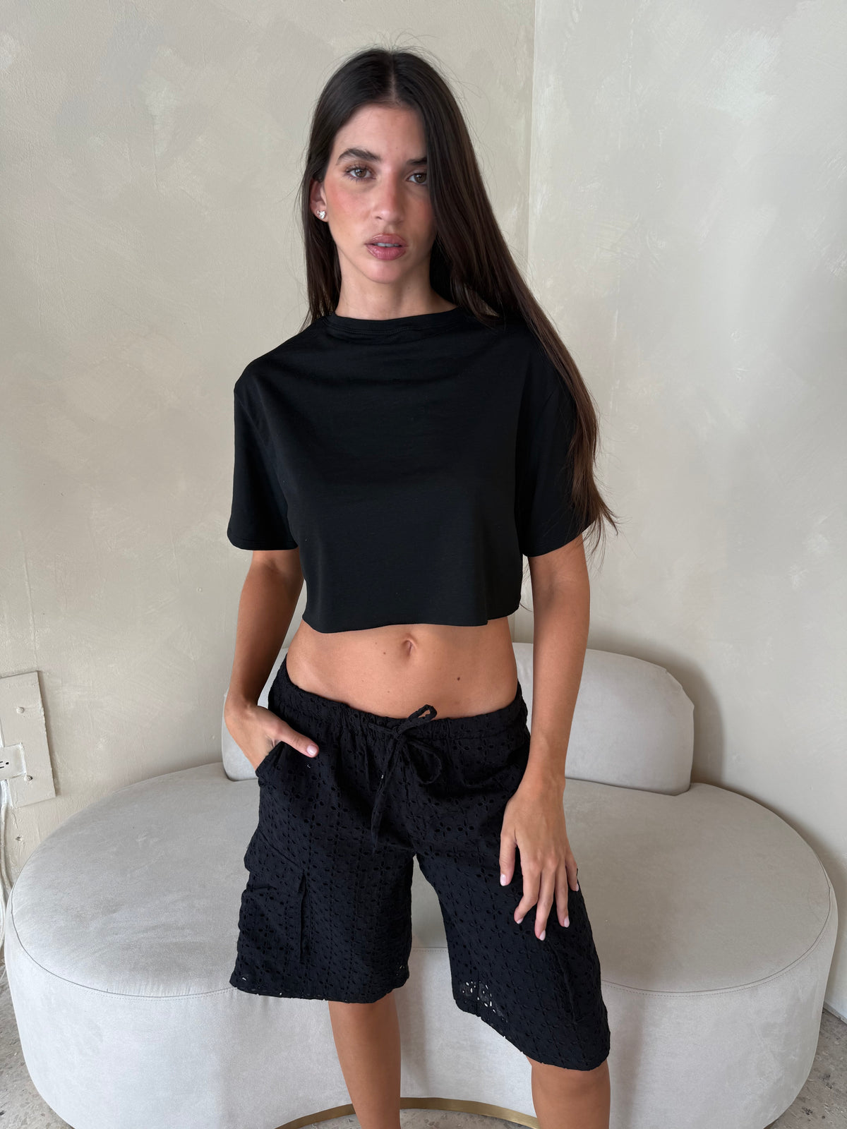 Eyelet Pants
