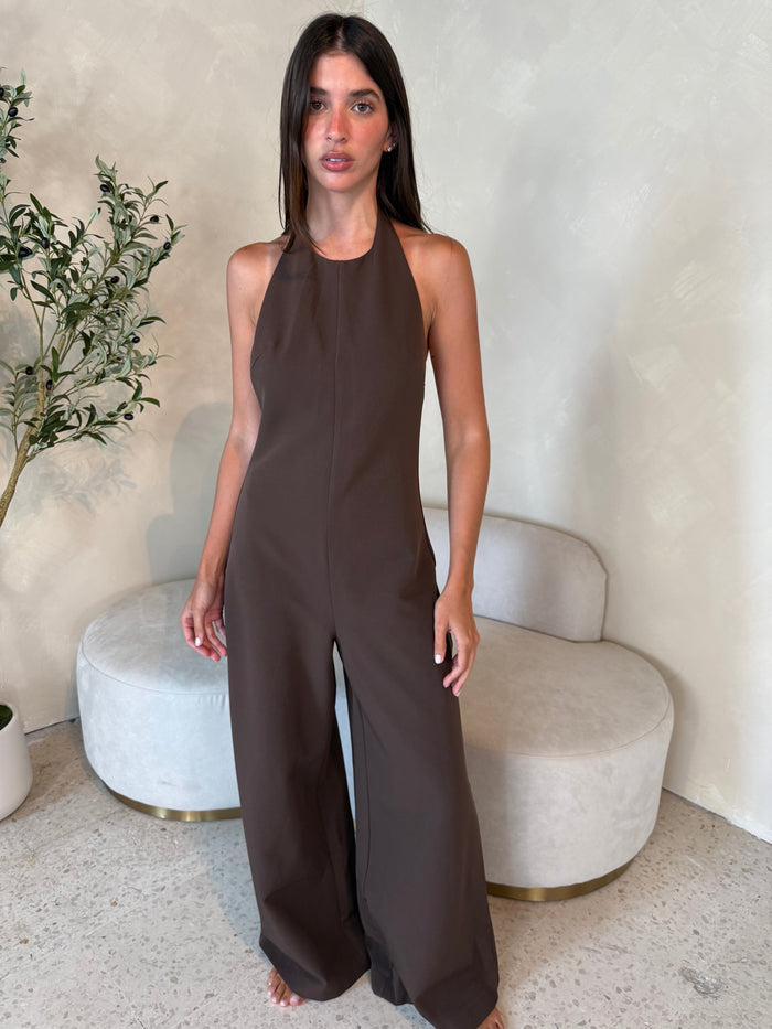Open Back Halter Jumpsuit