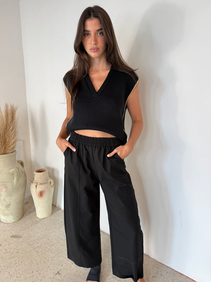 Elastic Band Long Pants