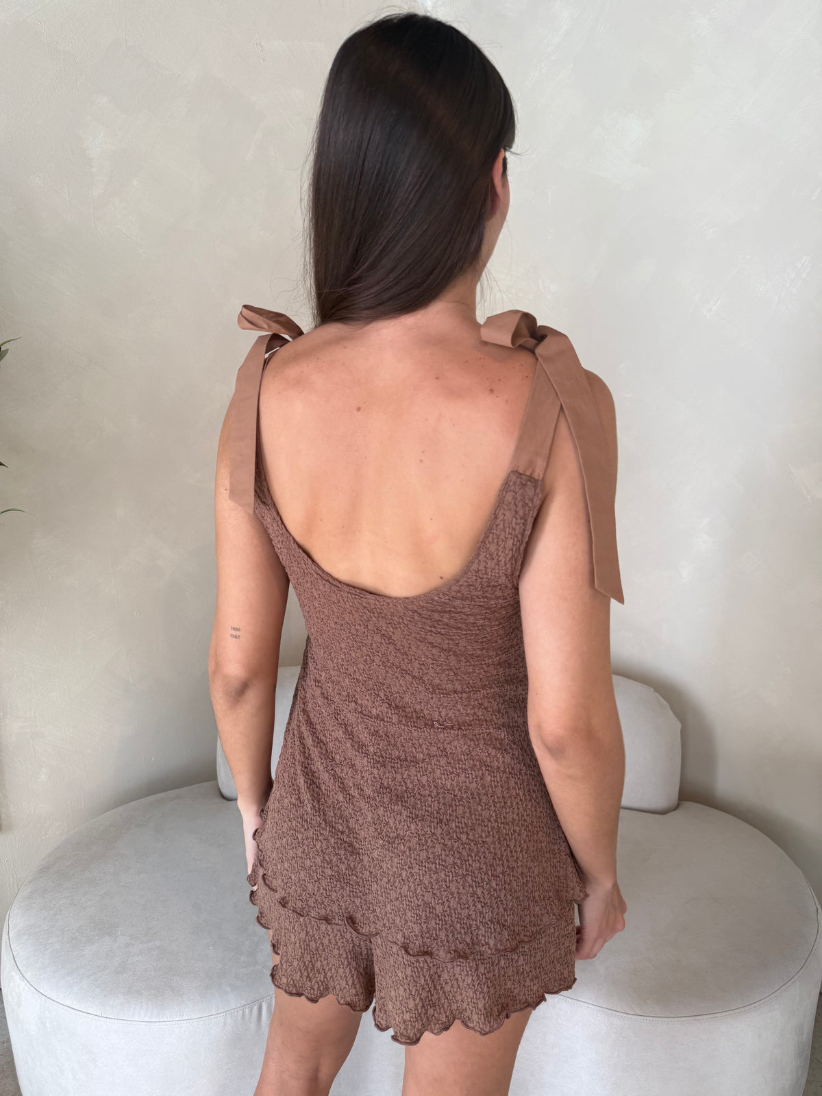 Textured Ruffle Romper
