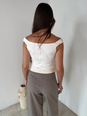 Front Pleated Wide Leg Pants