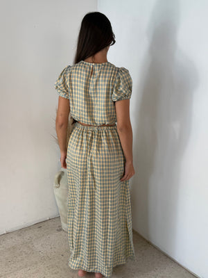 Plaid SS Top & Maxi Skirt Set