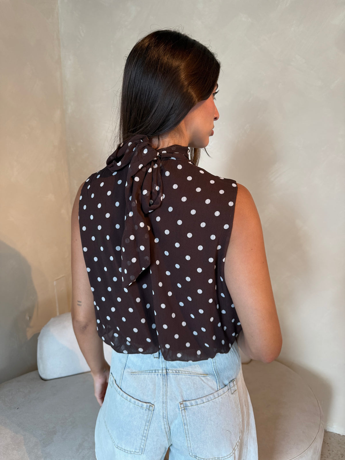 Brown Polka Top