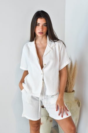 Gauze SS Buttondown Set