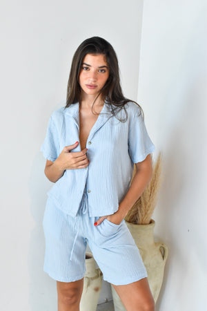 Gauze SS Buttondown Set