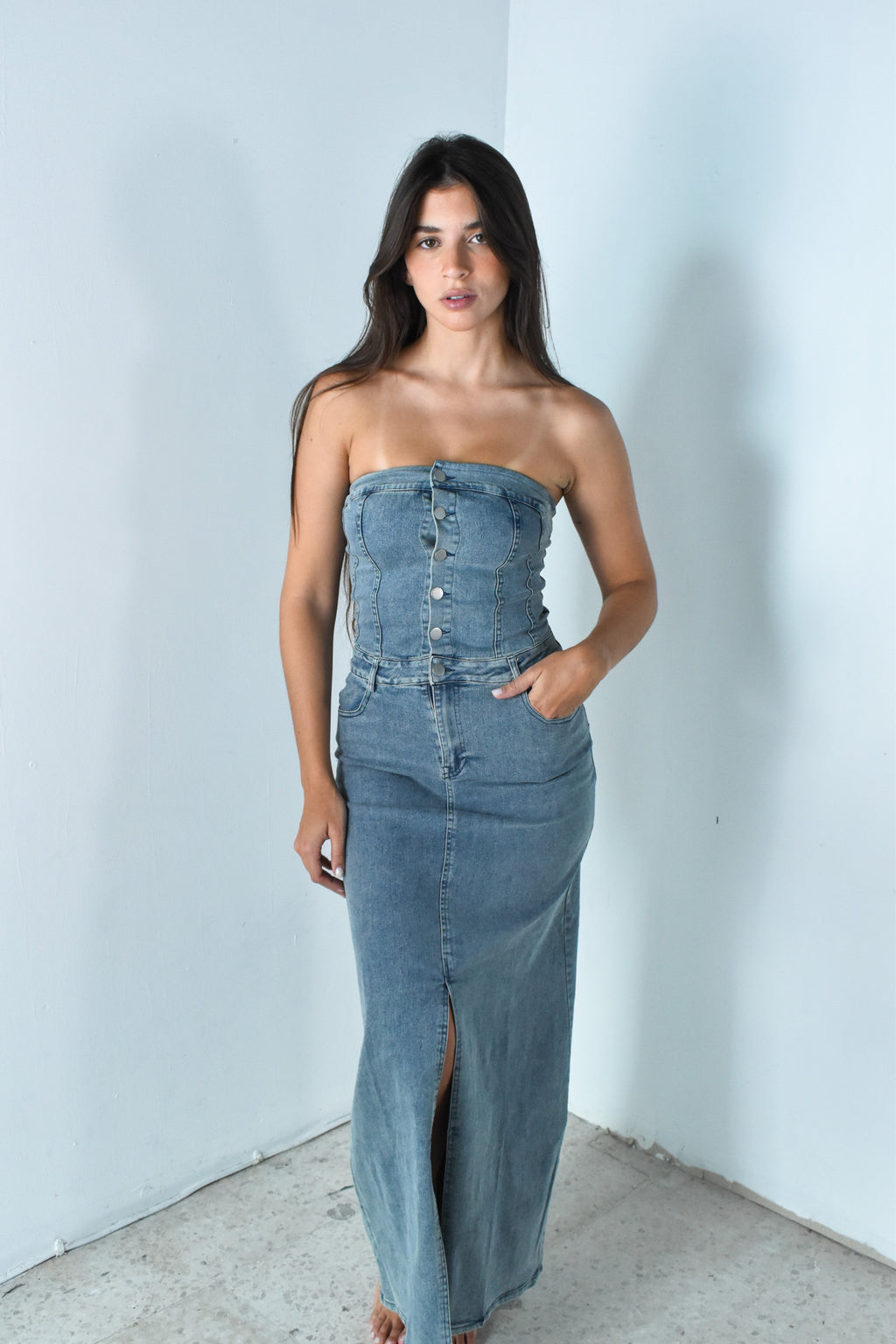 Tube Denim Dress