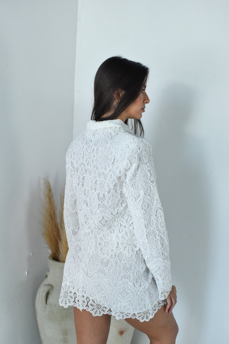 Scallop Lace LS Top & Skirt Set