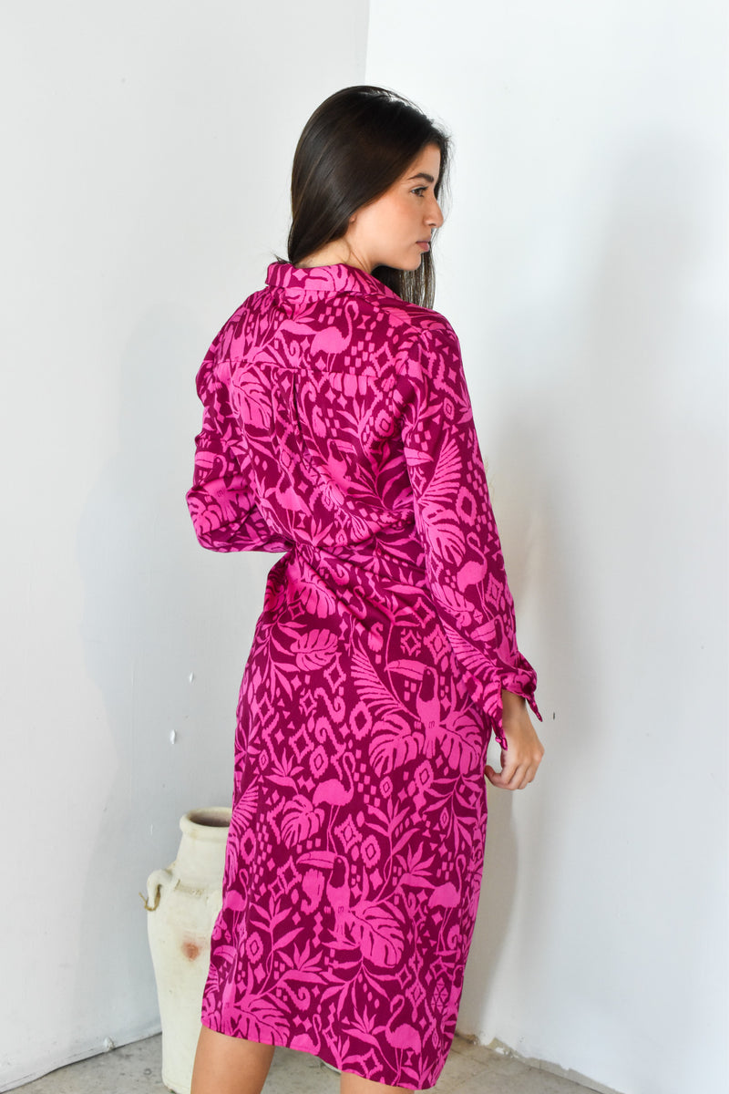LS Print Tie Dress