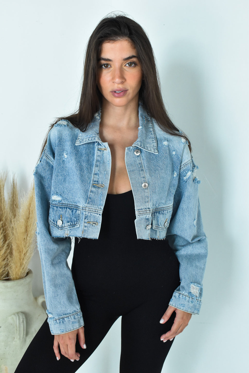 Denim Cropped Jacket