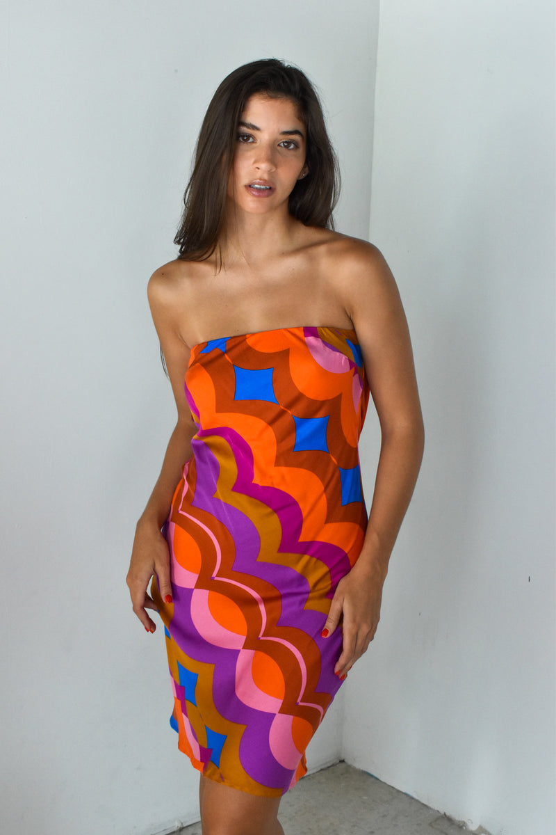 Tube Multi Print Dress