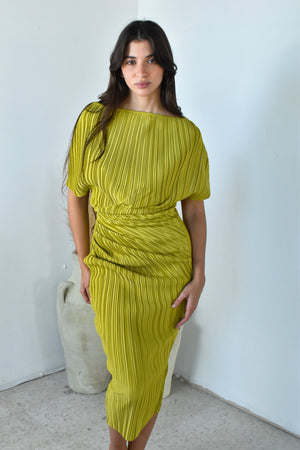 Pleated Ruched Dress