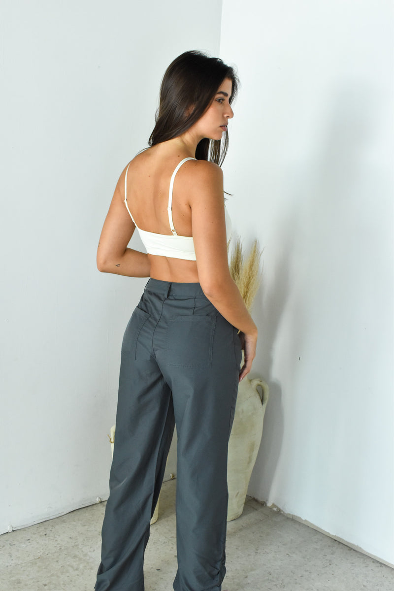 Grey Parachute Pants