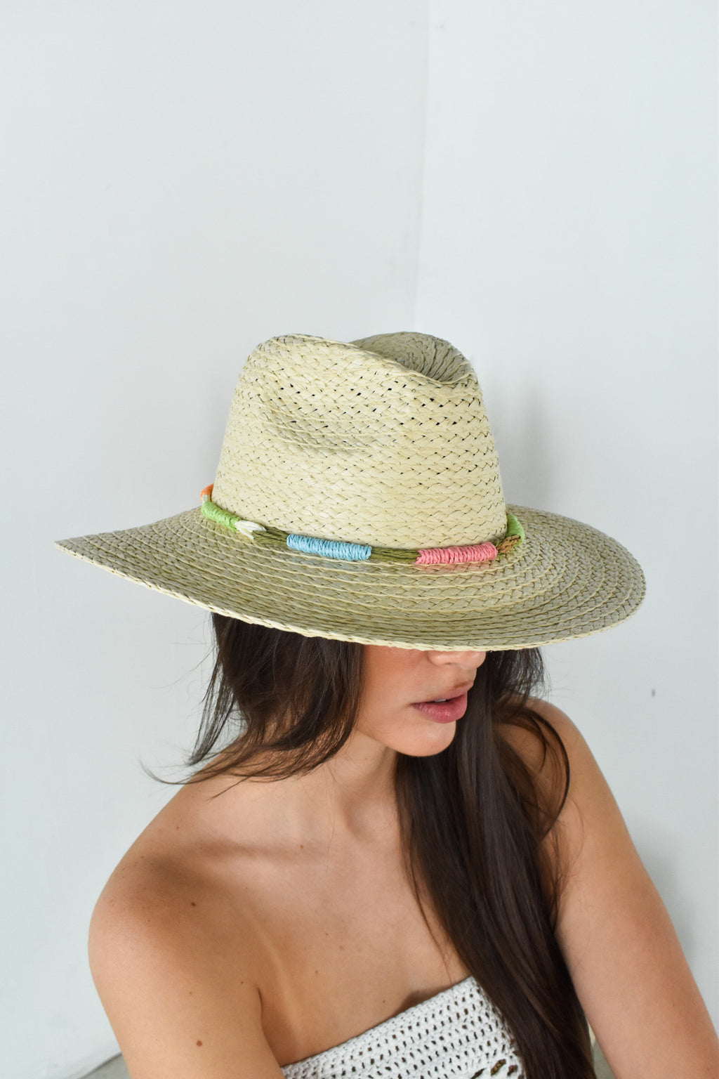 Muti Color Straw Band Sun Hat