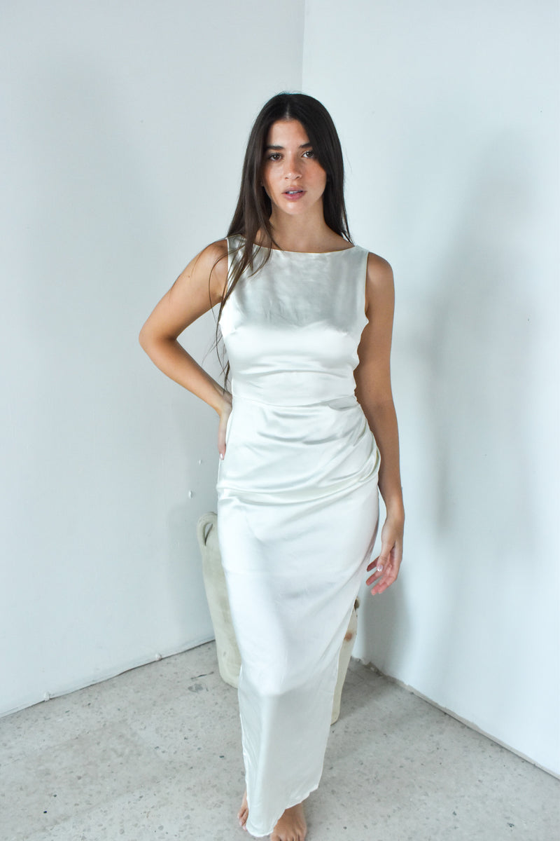 Satin Pearl Dress
