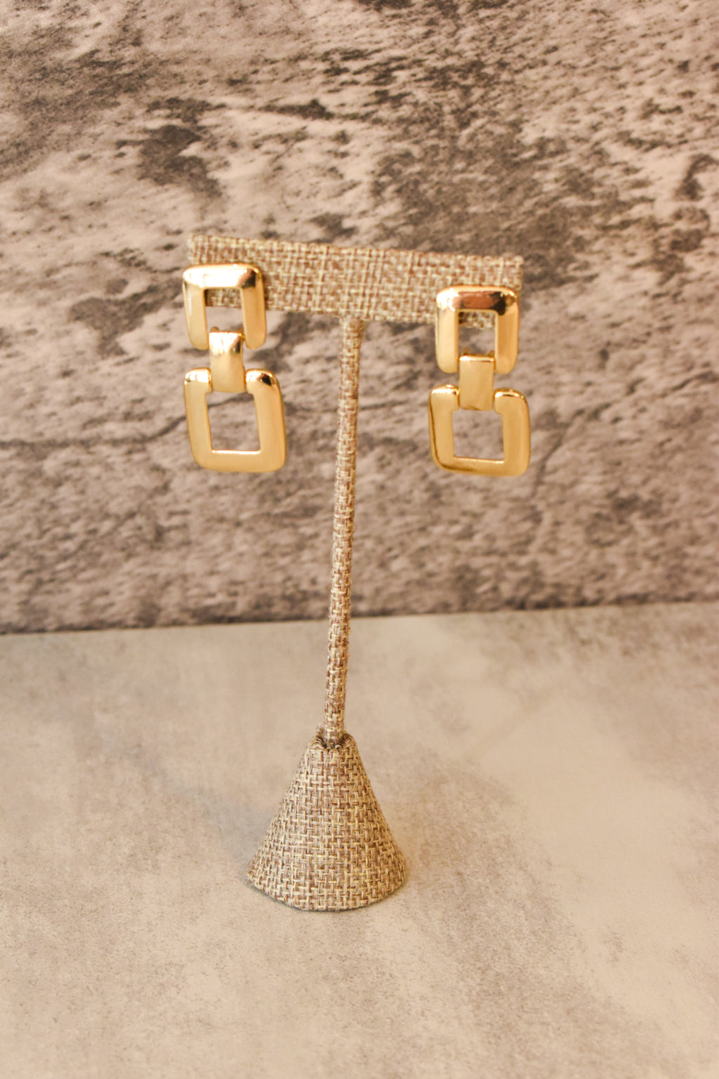 Gold Square Earring