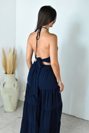 Navy Tiered Pants
