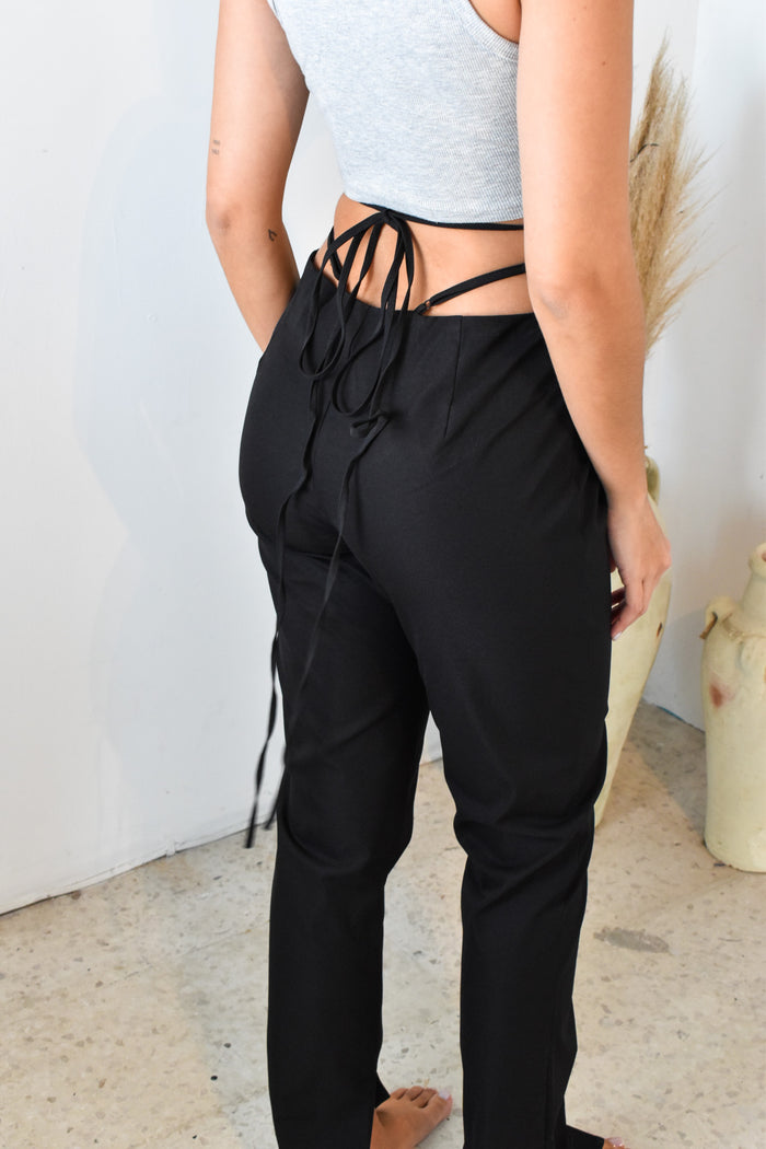 Cut Out Hip Strap Pants