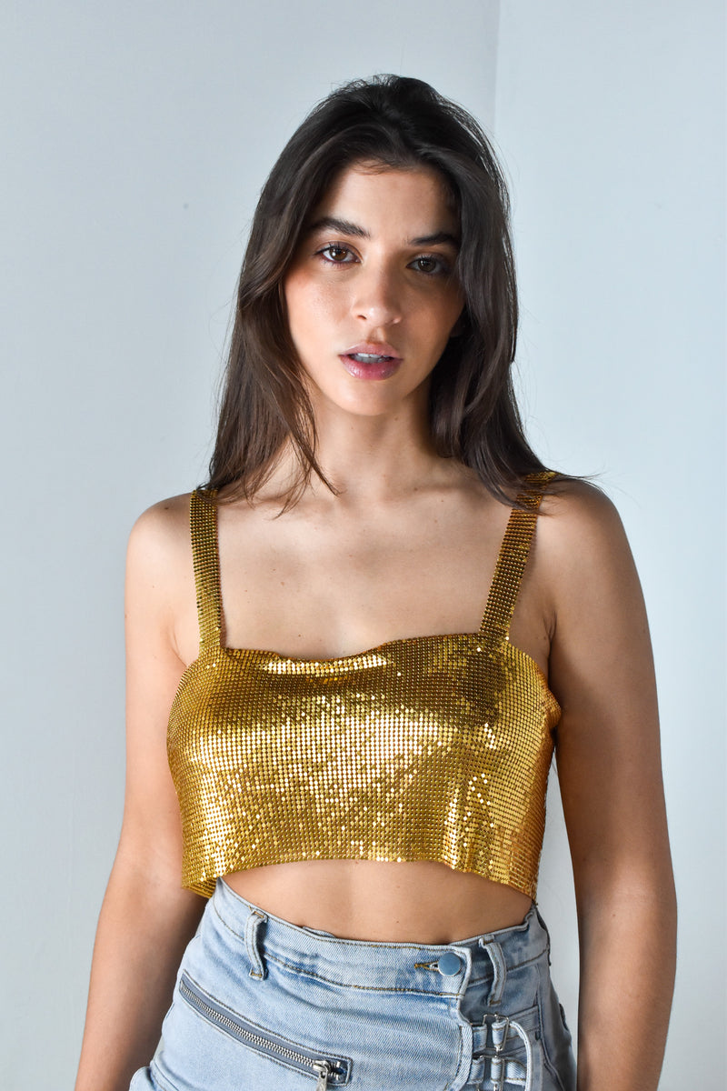 Gold Metallic Cami Top