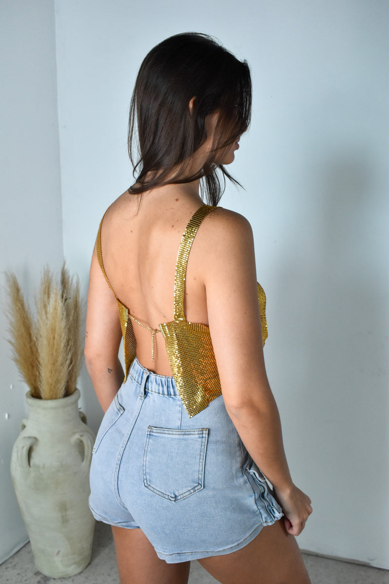 Gold Metallic Cami Top