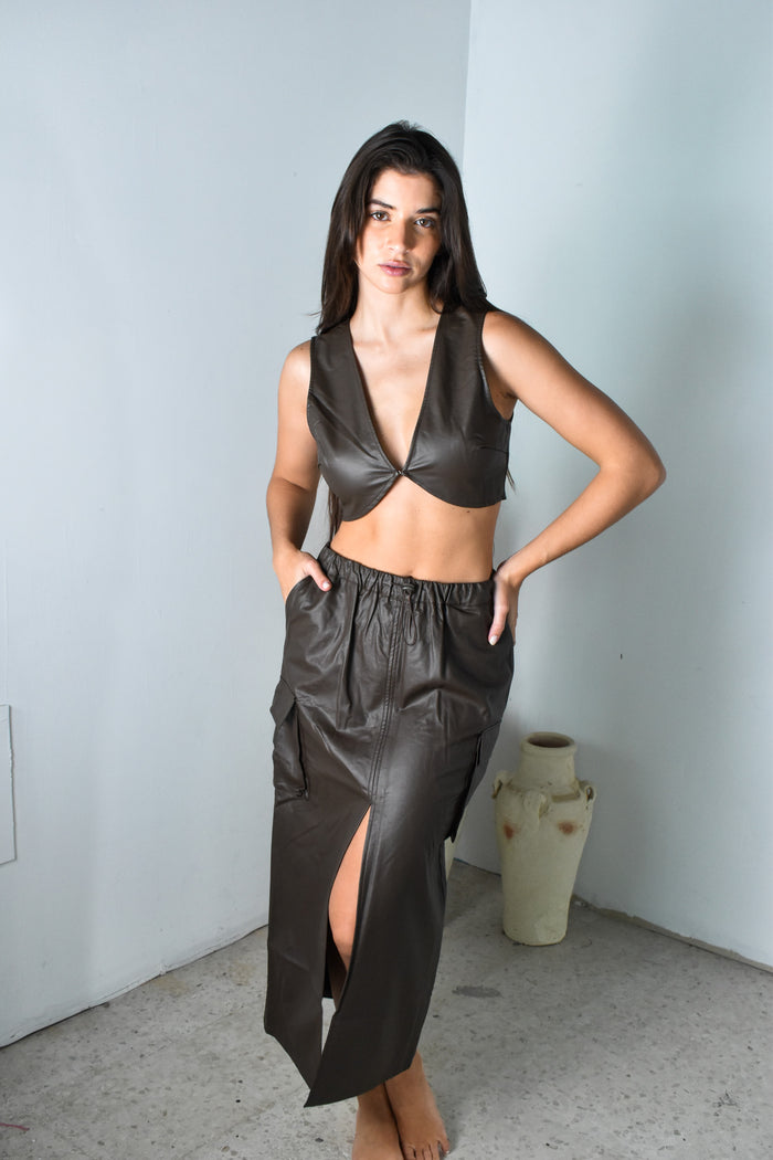Pleather Brown Set