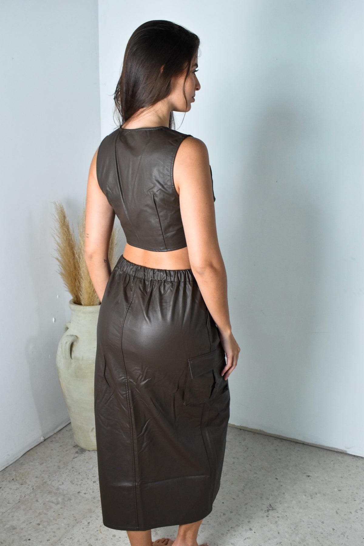 Pleather Brown Set