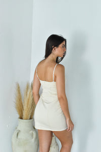 Cream Detail Mini Dress