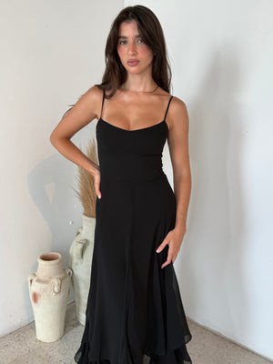 Strappy Ruffle Maxi Dress