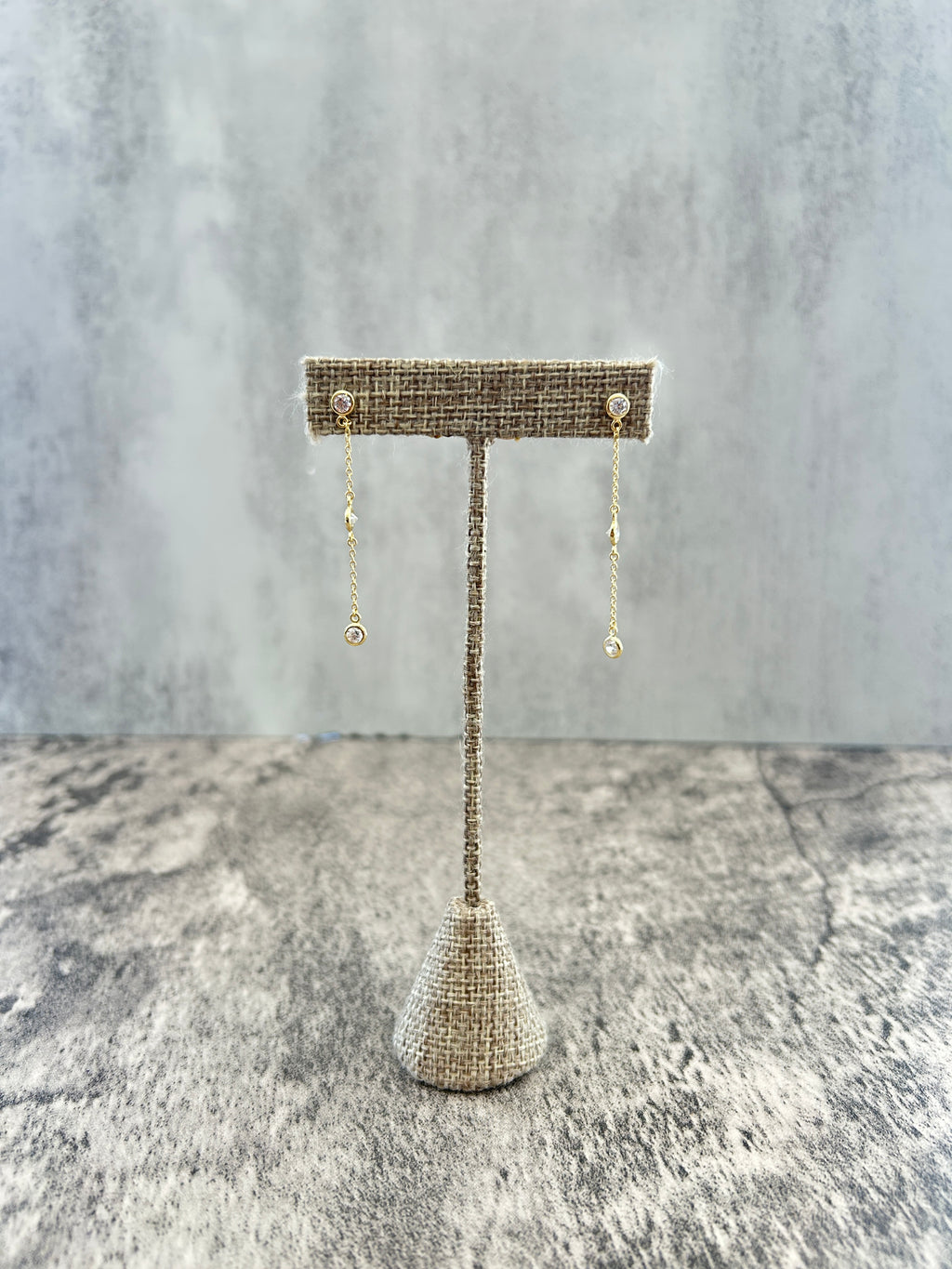 Long 3 Diamond Chain Eaaring