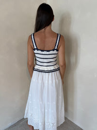 Crochet Stripe Midi Dress