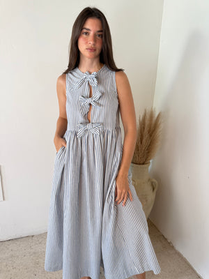 Stripe Bow Maxi Dress