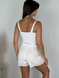 Braided White Skort