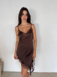 Lace Trim Spaghetti Strap Asymmetrical Dress
