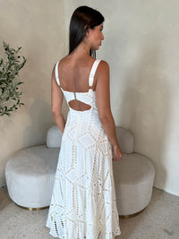 Embroidered Bustier Long Dress