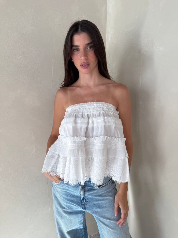 Lace Tiered Tube Top