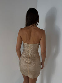 Gold Sequin Mini Dress