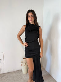 Draped Gathered Mini Dress