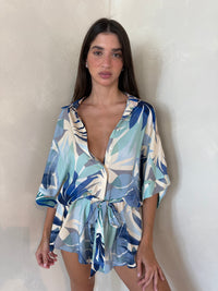Blue Palm SS Romper