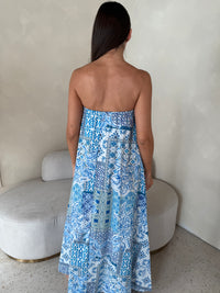 Cobalt Printed Tube Dress