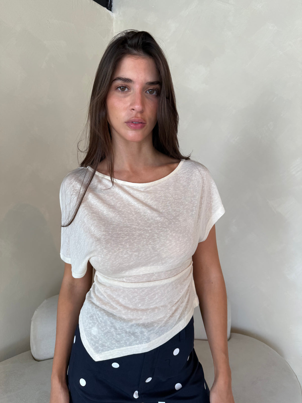 Aubrey Asymmetrical Draped Top