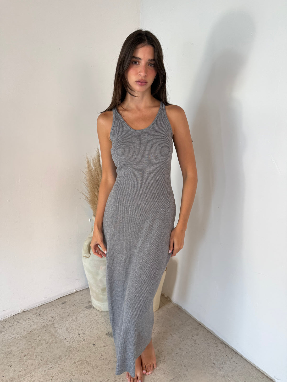 Fuzzy Solid Tank Dress