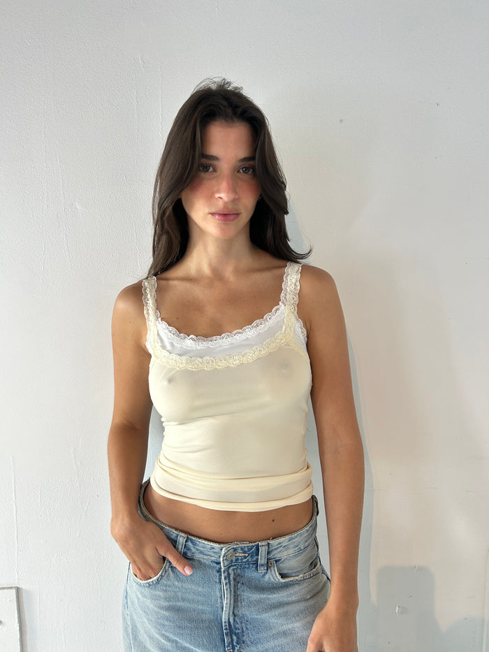 Layered Lace Trim Cami