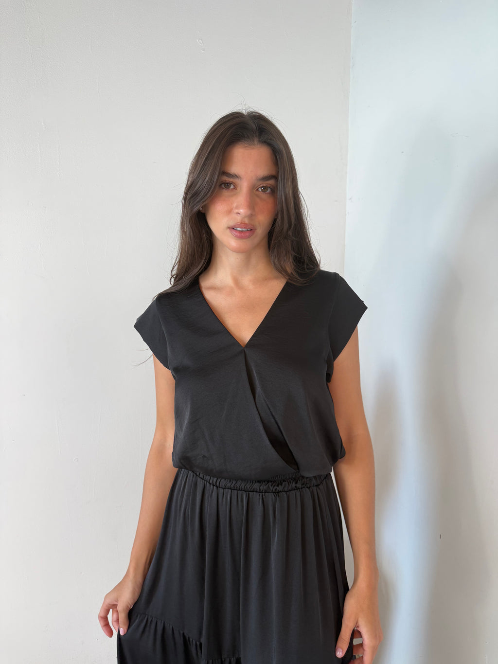 Black SS Top & Maxi Skirt Set