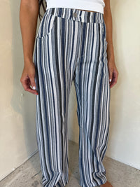 Striped Denim Pants