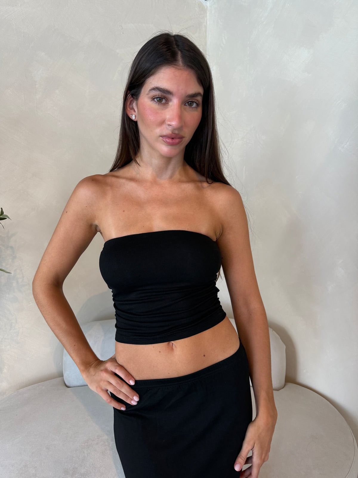 Black Tube Top & Skirt Set