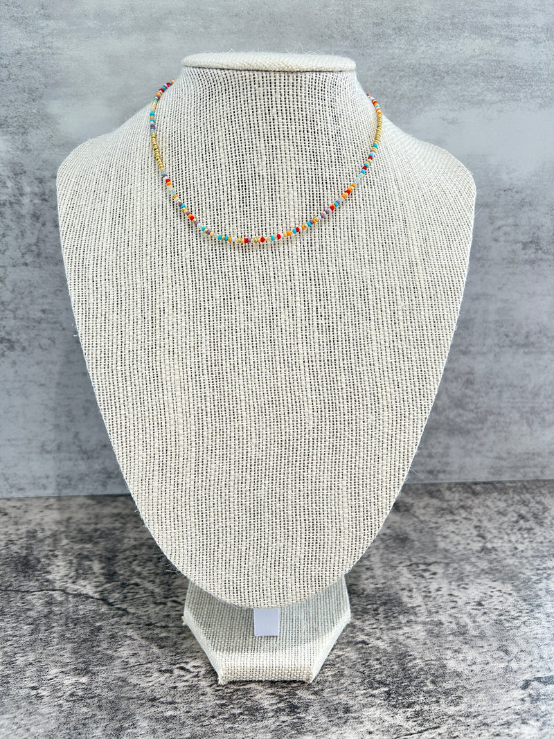 Multi Color Tiny Beaded Necklace