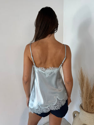 Blue Satin Cami